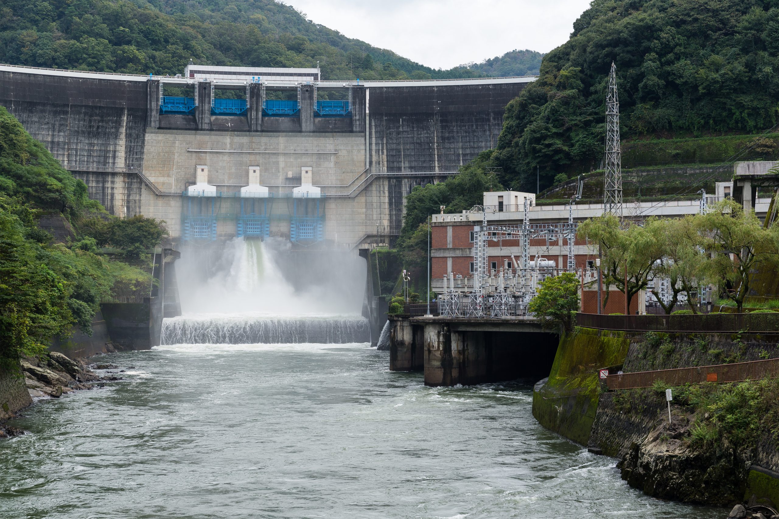 Dam water release in Japan